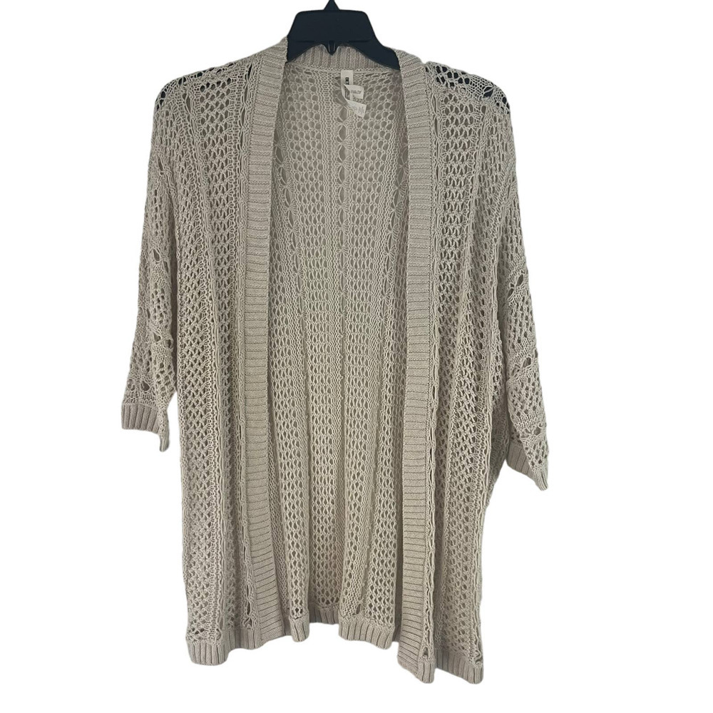 Bethany Mota Women's Size Medium Cream Open Knit‎ Cardigan Sweater
